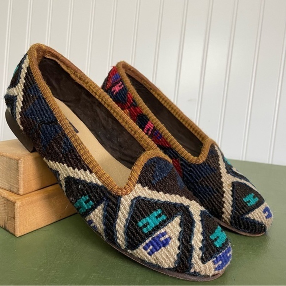 Res Ipsa Kilim Hand Woven Slip on Shoes/Loafers